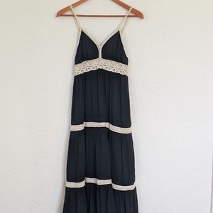 Black boho maxi dress